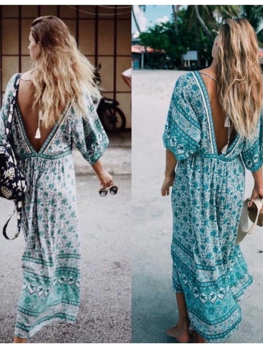Spell Kombi Sage Midi Dress S EUC - Picture 3 of 7